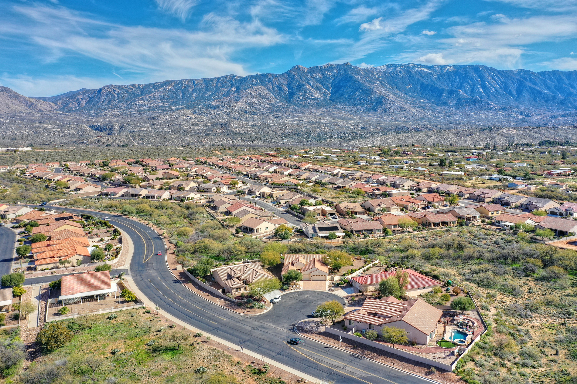 Aerial view of the SaddleBrooke community